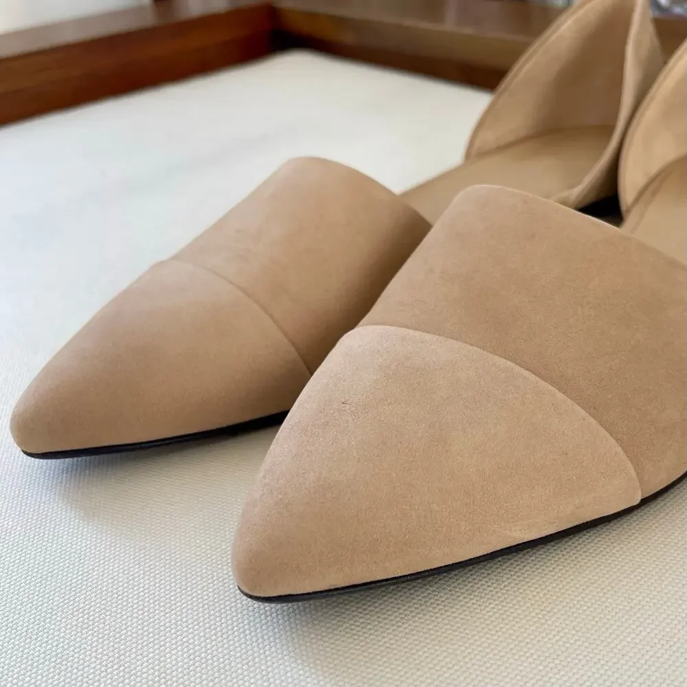 Jenni Kayne d'Orsay Pointed Toe Flats Napa Leather Natural Size 38.5 - Picture 9 of 14